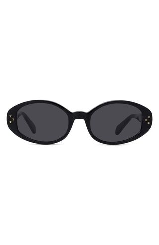 Celine + 52mm Triomphe Dot Oval Sunglasses