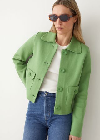 & Other Stories + Collared Boxy Knit Jacket