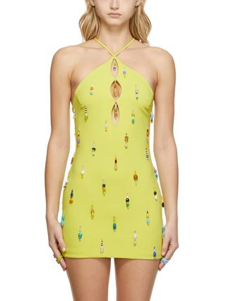 Marshall Columbia + Crepe Beaded Short Dress