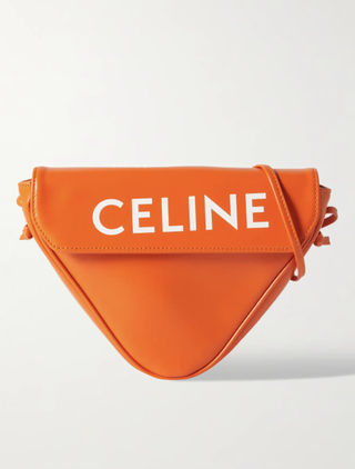 Celine Homme + Logo-Print Leather Messenger Bag