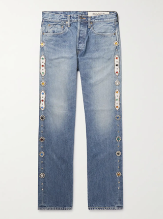 KAPITAL + Straight-Leg Embellished Jeans