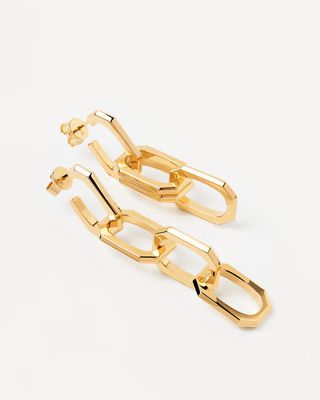 Pdpaola + Signature Chain Gold Earrings