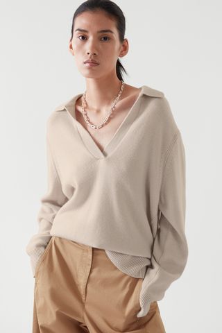 COS + Cashmere V-Neck Sweater