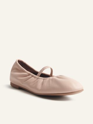 Reformation + Buffy Ruched Ballet Flats