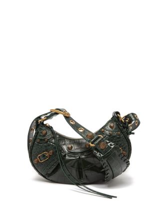 Balenciaga + Cagole XS Croc-Effect Leather Shoulder Bag