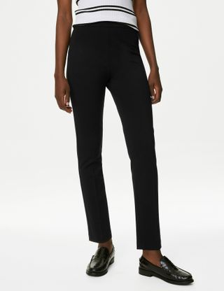 M&S Collection + Jersey Slim Fit Ankle Grazer Trousers
