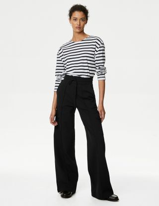 M&S Collection + Ponte Utility Wide Leg Trousers