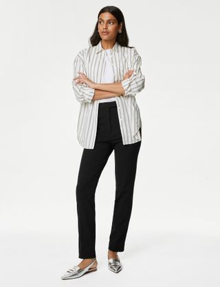 M&S Collection + Slim Fit Ankle Grazer Trousers
