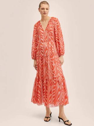 Mango + Ruffled Printed Dress