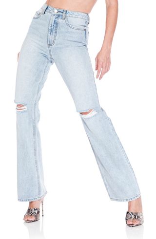 Afrm + Oden Ripped Wide Leg Jeans