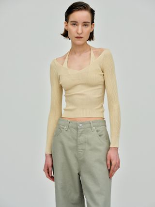 Source Unknown + Duo Layered Knit Top