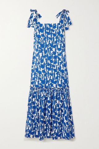 Tory Burch + Bow Detail Printed Dress