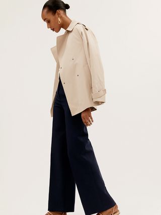 M&S Collection + Belted Wide Leg Trousers