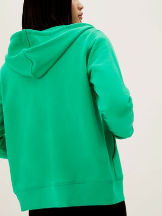 M&S Collection + Pure Cotton Zip Up Hoodie