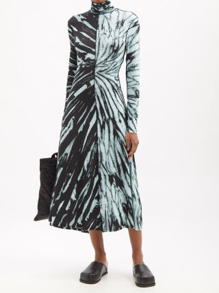 Proenza Schouler White Label + Roll-Neck Tie-Dyed Jersey Dress