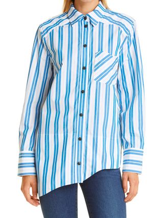 Ganni + Stripe Organic Cotton Button-Up Shirt