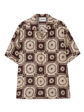 Nanushka + Bodil Silk Button-Up Camp Shirt