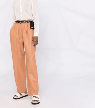 Forte Forte + Wide-Leg Leather Trousers