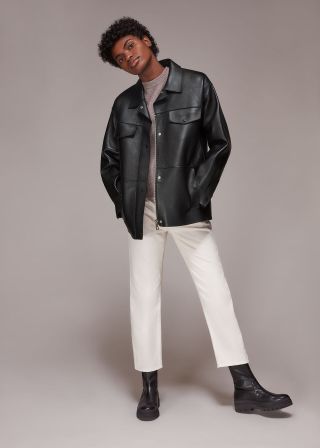 Whistles + Clean Bonded Leather Jacket