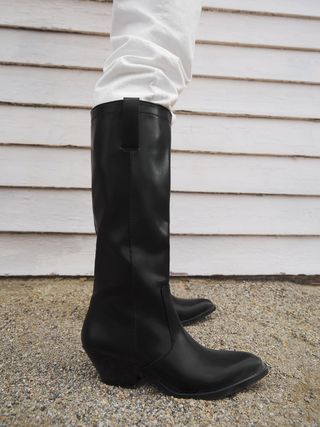 Zara + Knee High Cowboy Boots