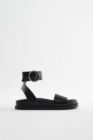 Zara + Buckled Flat Sandals