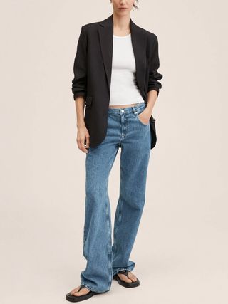 Mango + Mid-Rise Straight Jeans