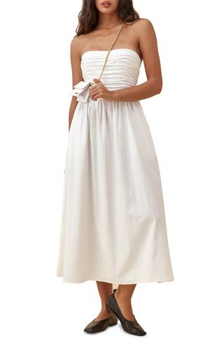 Reformation + Lissa Convertible Organic Stretch Cotton Midi Dress