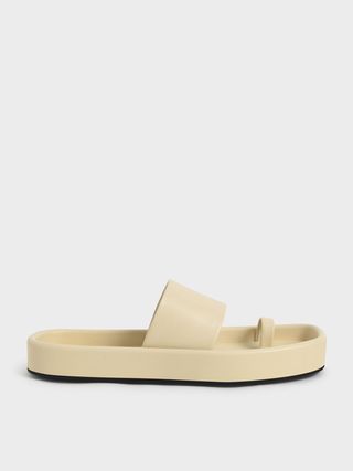 Charles & Keith + Yellow Lilou Toe-Ring Flat Sandals