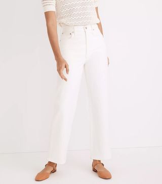Madewell + Perfect Vintage Wide-Leg Crop Jeans in Tile White