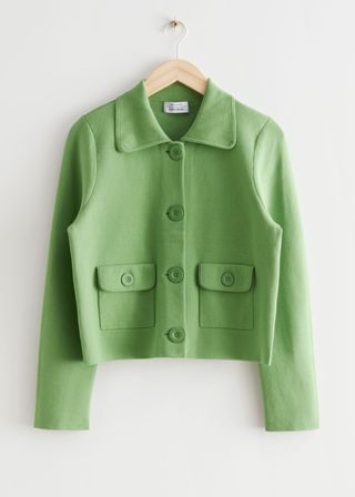 & Other Stories + Collared Boxy Knit Jacket