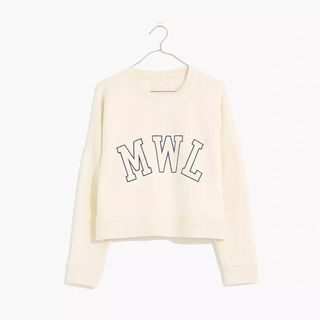 Madewell + MWL Betterterry Embroidered Crop Sweatshirt
