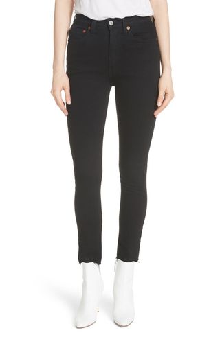 RE/DONE + High Waist Stretch Ankle Jeans