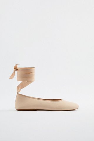 Zara + Fabric Ballet Flats