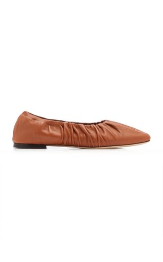 Staud + Tuli Ruched Leather Flats