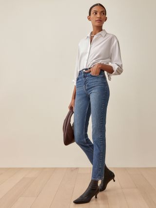 Reformation + Liza Ultra High Rise Slim Straight Jeans