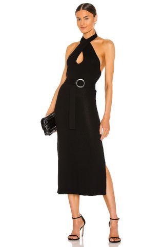 525 + Multi Wear Halter Dress in Black
