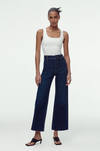 Zara + High Rise Marine Straight Jeans