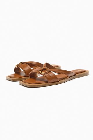 Zara + Flat Strappy Sandal
