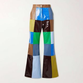 Andersson Bell + Lexi Patchwork Faux Leather Wide-Leg Pants