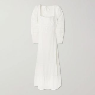 Reformation + Dolan Lace-Trimmed Organic Cotton-Blend Midi Dress