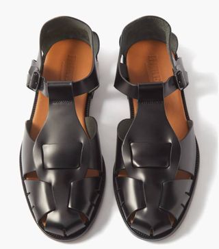 Hereu + Pesca Cutout Leather Sandals