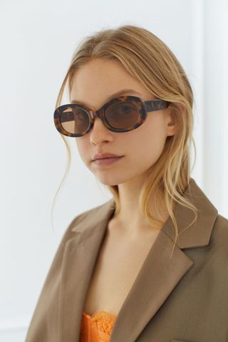 Merrin + Plastic Oval Sunglasses