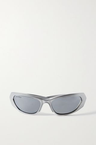 Balenciaga + Cat-Eye Silver-Tone Sunglasses
