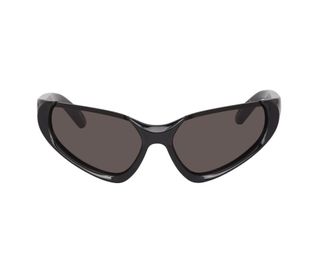 Balenciaga + Black Exaggerated Sport Goggle Sunglasses