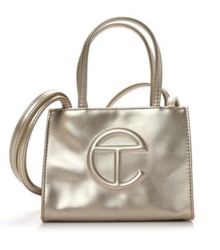 Fashionphile + Telfar Metallic Vegan Leather Small Shopping Bag Gold