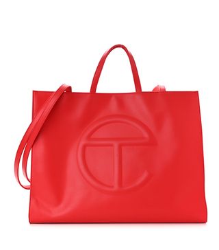 Fashionphile + Telfar Vegan Leather Large Shopping Bag Red