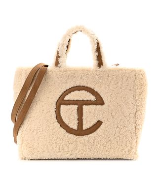 Fashionphile + Telfar X Ugg Suede Shearling Medium Shopping Bag Natural
