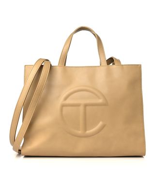 Fashionphile + Telfar Vegan Leather Medium Shopping Bag Cream
