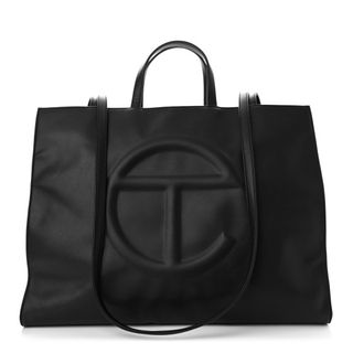 Fashionphile + Telfar Vegan Leather Large Shopping Bag Black