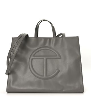 Fashionphile + Telfar Vegan Leather Large Shopping Bag Grey